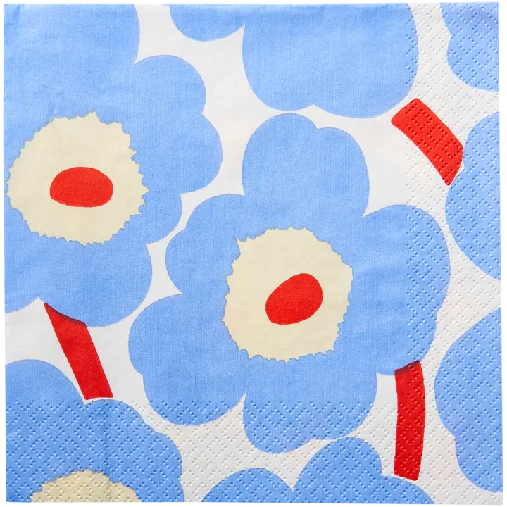 Marimekko Unikko sinioranssi lautasliina 20kpl/33cm