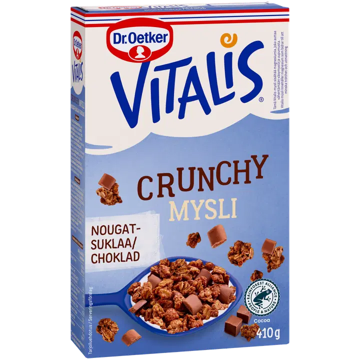 Dr. Oetker Vitalis Crunchy Nougat-suklaamysli 410 g