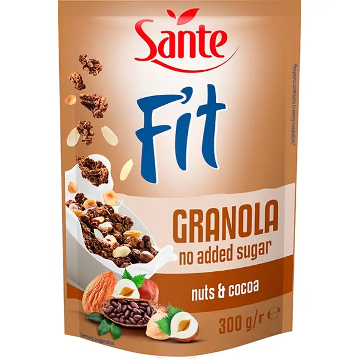 Sante fit granola pähkli-kakao, ilma lisatud suhkruta 300g