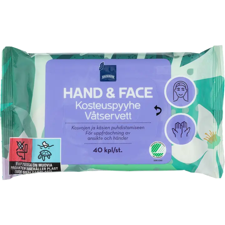 Rainbow niisked salvrätid kätele ja näole 40tk