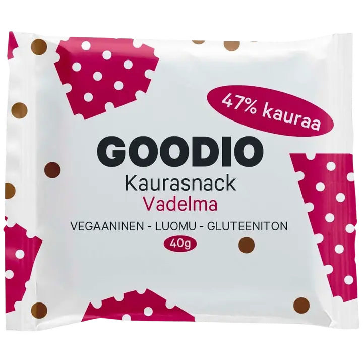 Goodio 40g Luomu Oat Bites Snack Bar Vadelma