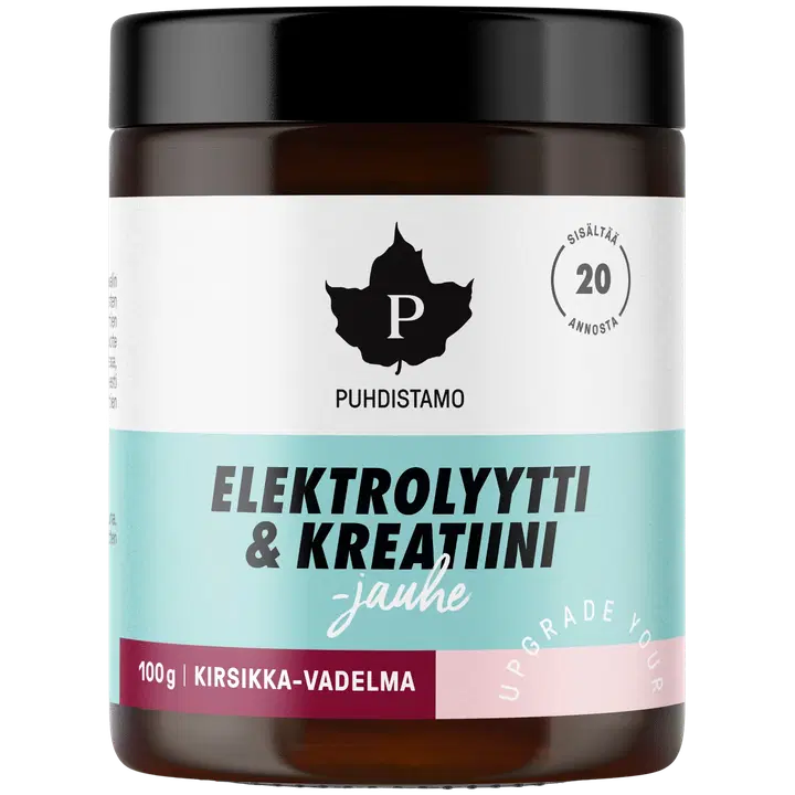 Puhdistamo Elektrolyytti & Kreatiini -jauhe Kirsikka-Vadelma 100g