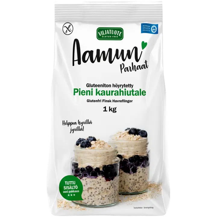 Virtasalmen Viljatuote Oy Gluteeniton höyrytetty Pieni kaurahiutale 1kg