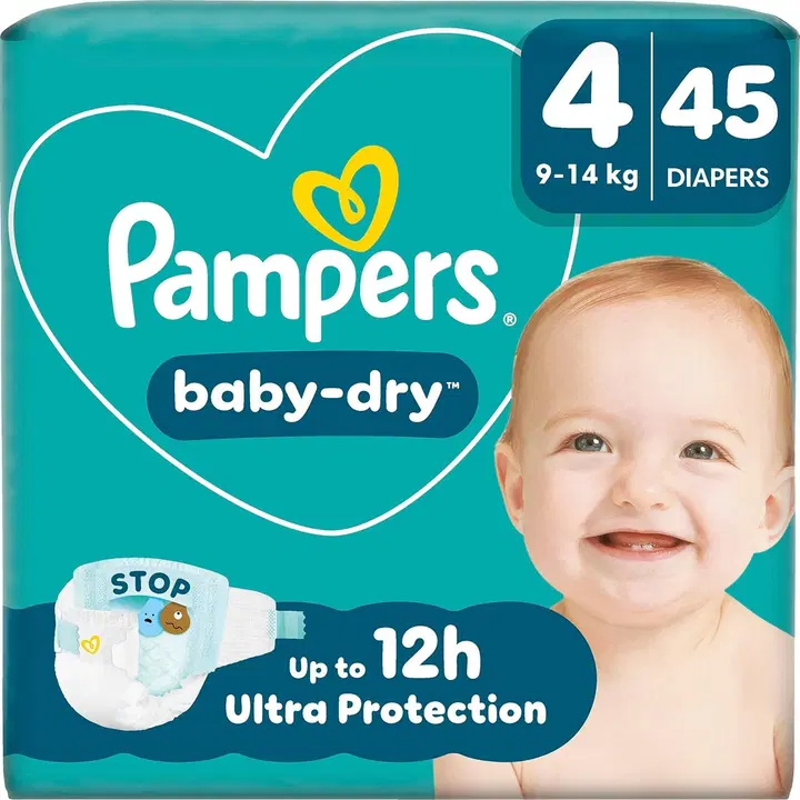 Pampers Baby Dry teipmähkmed S4, 9-14 kg, 45 tk