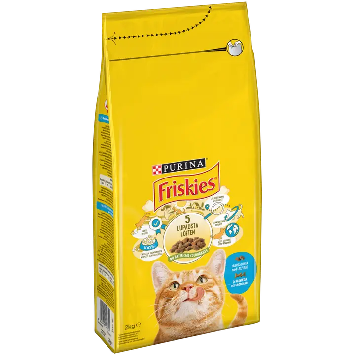 Friskies 2kg Adult Lohta ja Kasviksia kissanruoka