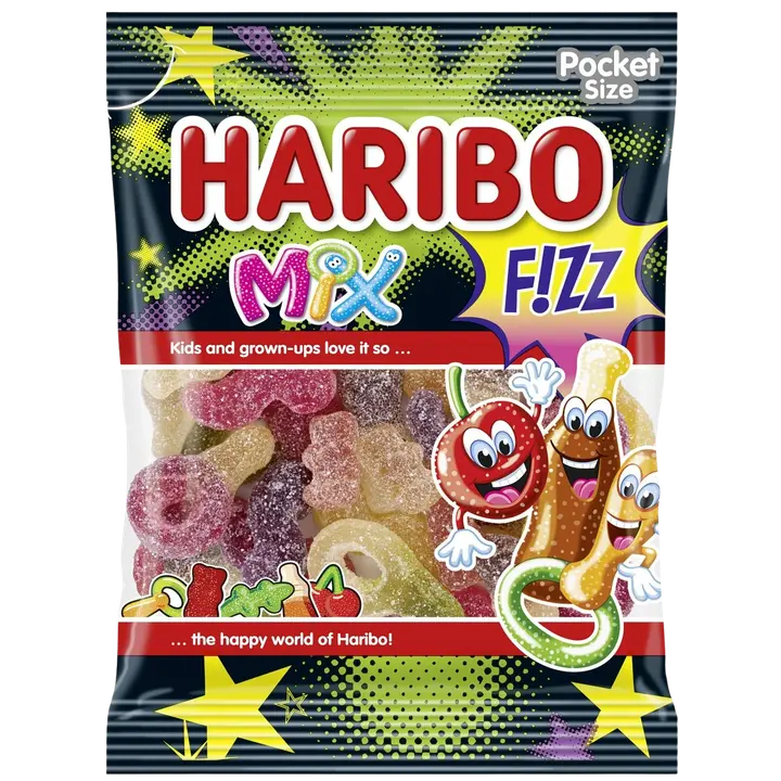 HARIBO Mix Fizz hapud kummikommid 100g