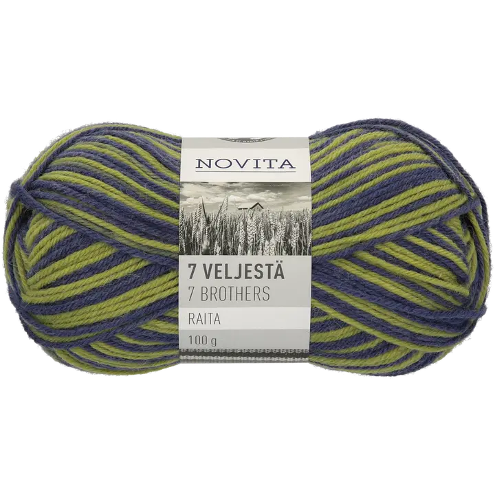 Novita garn 7 Veljestä Raita 100g 876