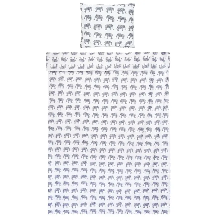Voodipesukomplekt Elephas 150x210/55x65 cm hall 100% puuvill