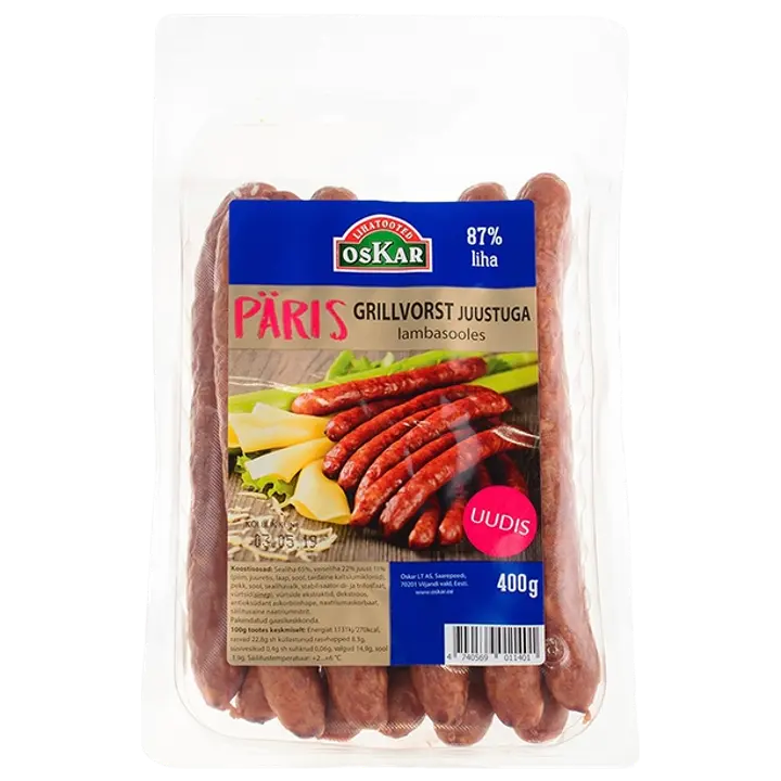 Oskar Grillvorst Juustuga Päris 400G