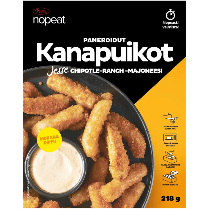 Pouttu Nopeat Kanapuikot + chipotle-ranchdippi 218g
