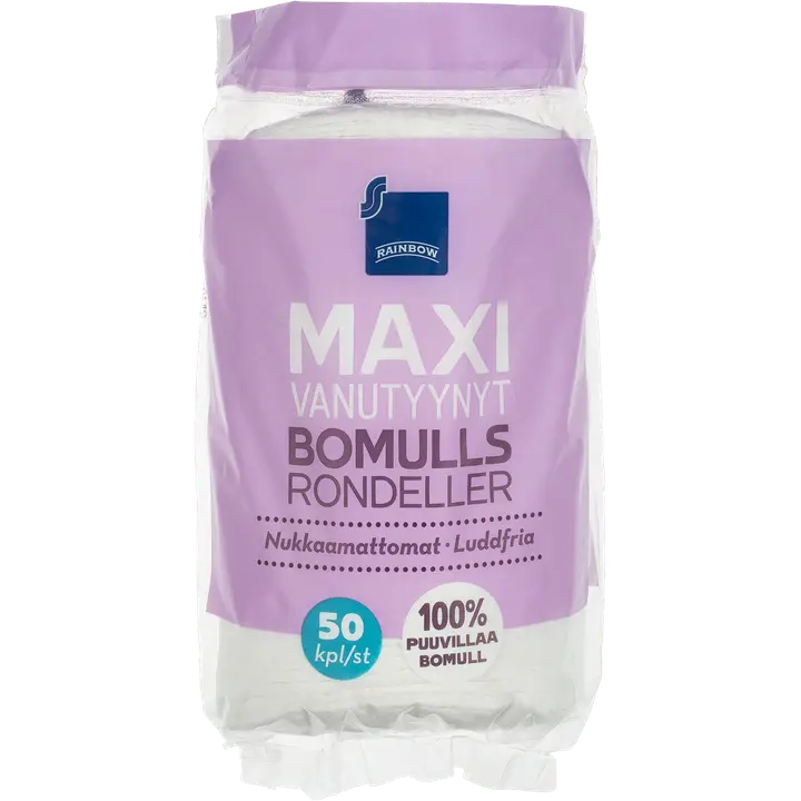 Rainbow 50kpl Maxi-vanutyynyt nukkaamaton