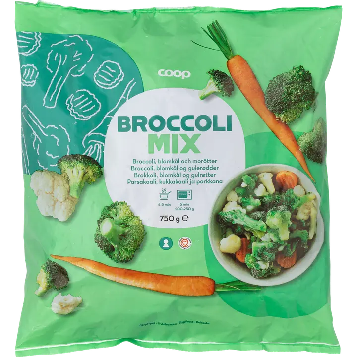 Coop parsakaali-kukkakaali-porkkanasekoitus 750 g pakaste