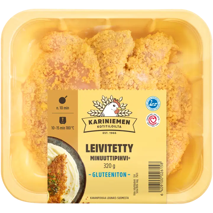 Kariniemen Kananpojan Minuuttipihvi® leivitetty 320 g