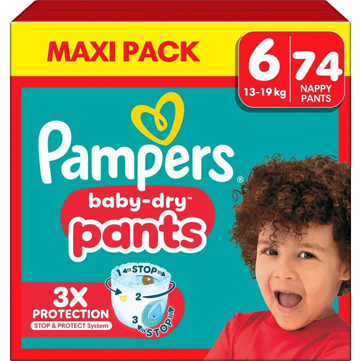 Pampers BabyDry Pants S6 13-19 kg 74kpl vaippa