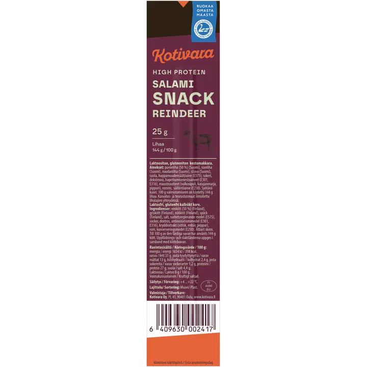 Kotivara Salami snack Reindeer 25 g