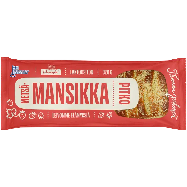 Porokylän Metsämansikkapitko 320 g metsämansikkatäytepitko