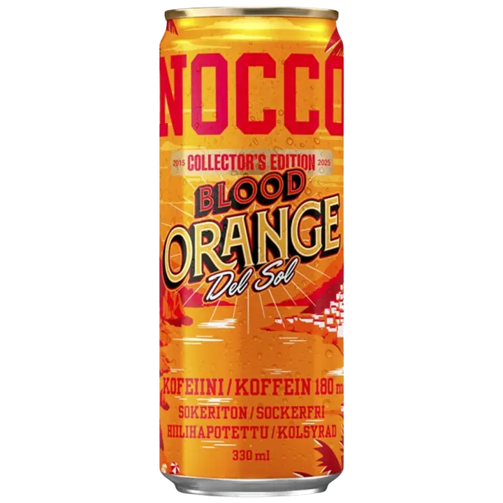 NOCCO BCAA Blood Orange Del Sol hiilihapotettu energiajuoma 330ml