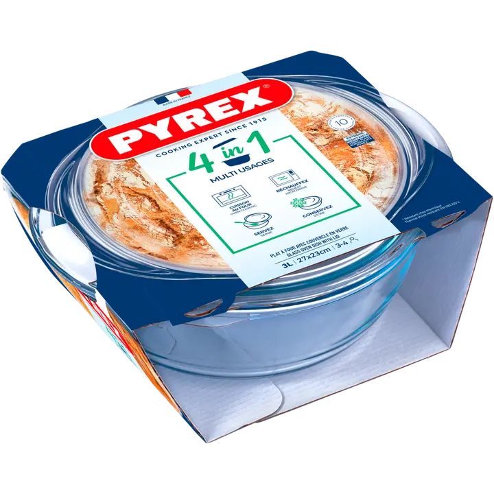 Pyrex lasipata 2,3 l ja kansi 0,7 l