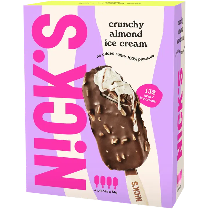 Nick’s Crunchy almond jäätelö 60 ml 4-pack