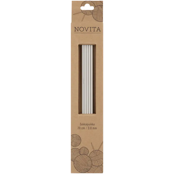 Novita Sukkapuikot 20cm - 3 mm harmaa