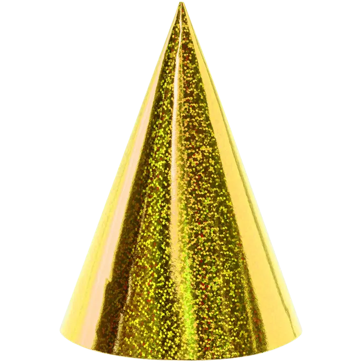 Pahvihattu kimaltava kulta 6 kpl