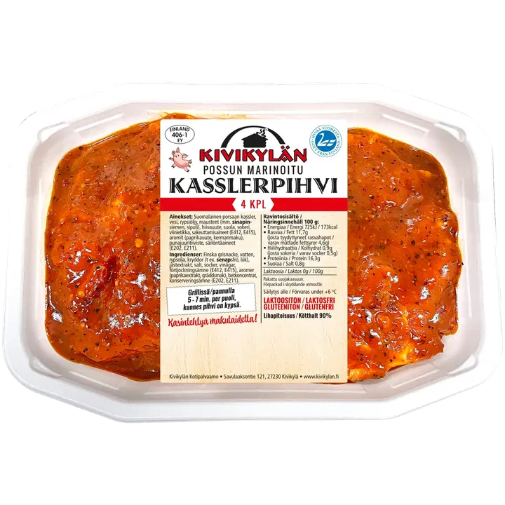 Kivikylän Porsaan kasslerleike marinoitu 4kpl n.700g