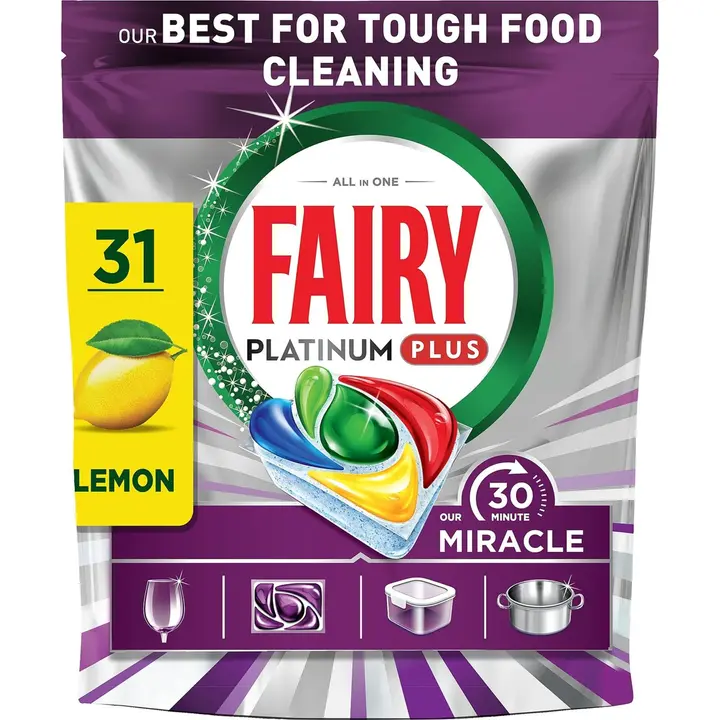 Nõudepesutabletid Fairy Platinum Plus Lemon 31tk