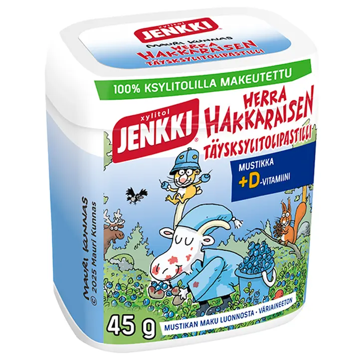 Jenkki Herra Hakkarainen Mustikka täysksylitolipastilli 45g