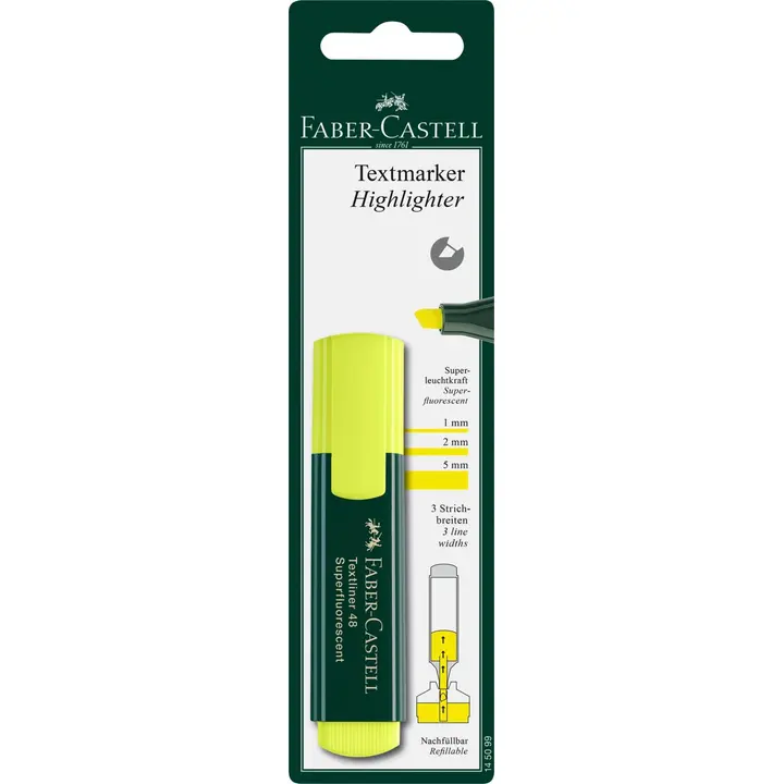 Faber-Castell korostuskynä leveä keltainen
