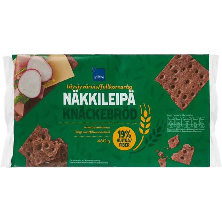 Rainbow täistera rukkinäkileivad 460 g