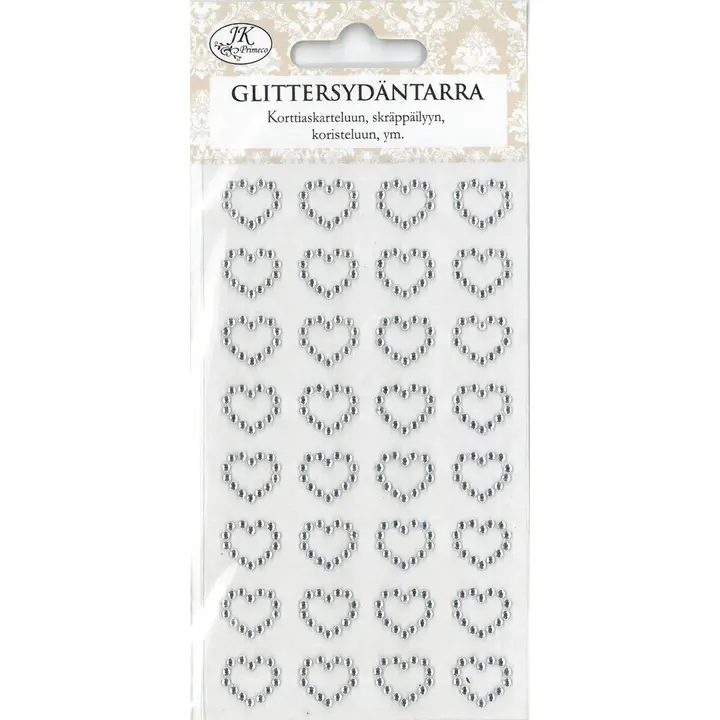 J.K. Primeco glittersydäntarra kirkas