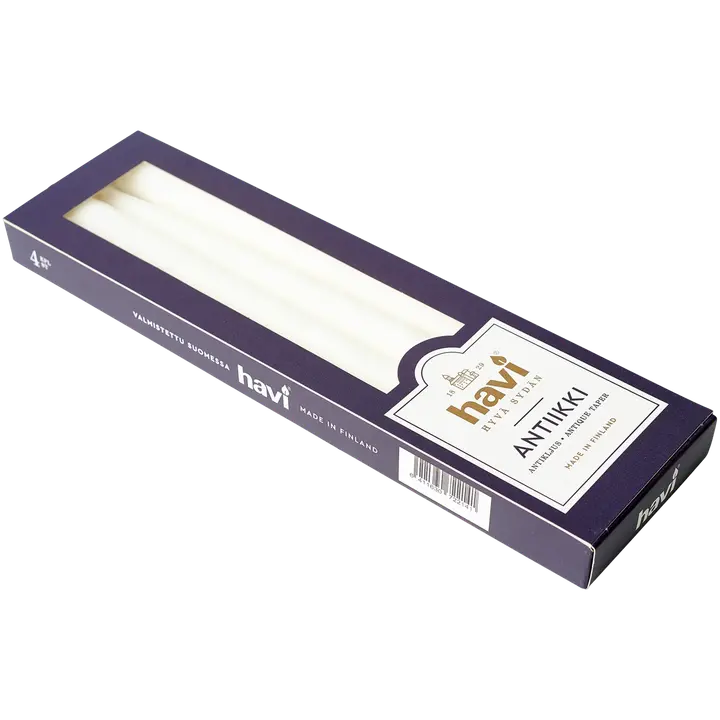 Havi antiikküünal 28cm 4tk valge