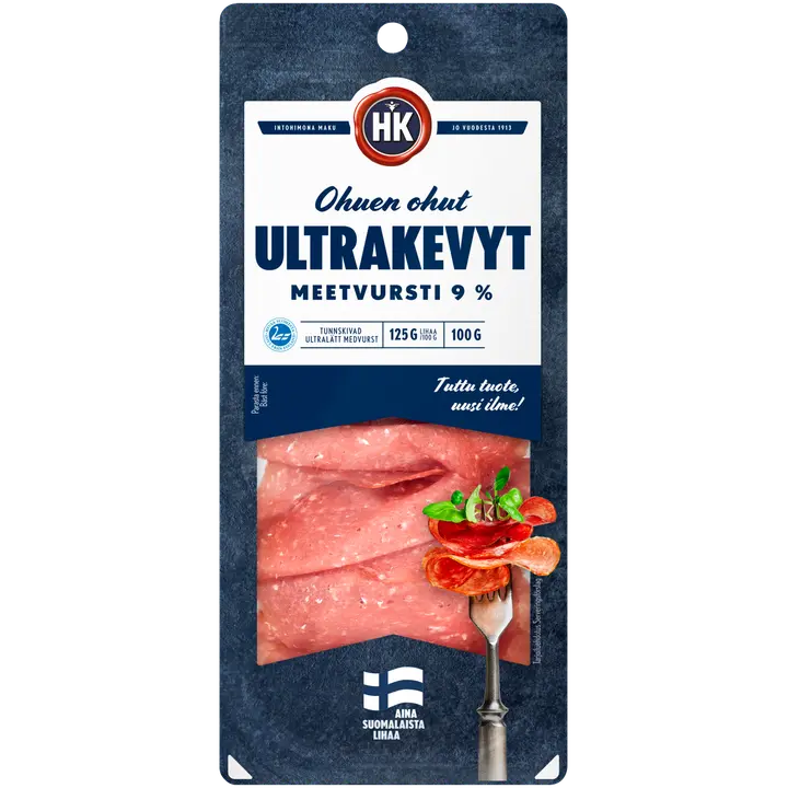 HK Ohuen Ohut Ultrakevyt Meetvursti 9% 100 g