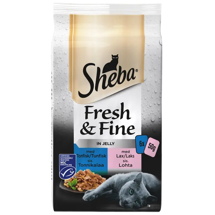 Fresh&Fine täissööt kassidele 6x50g kala tarrendis