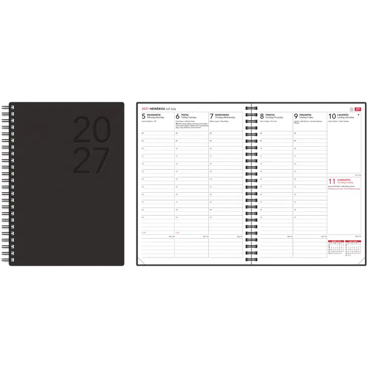 Bordkalender Veckomemorial svart 2027
