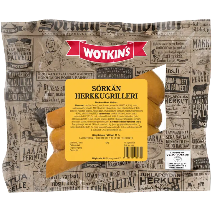 Wotkin´s 350 g Sörkän Herkkugrilleri ruokamakkara
