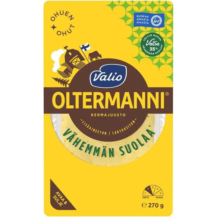 Valio Oltermanni® Vähemmän suolaa ValSa® tunna gräddostskivor e270 g