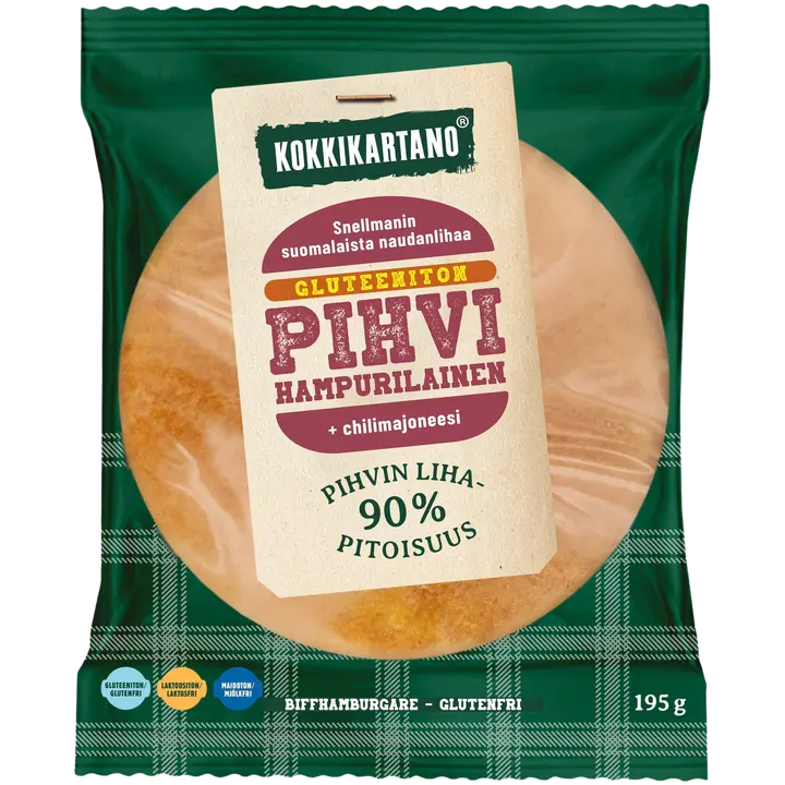 Kokkikartano Pihvihampurilainen gluteeniton 195g