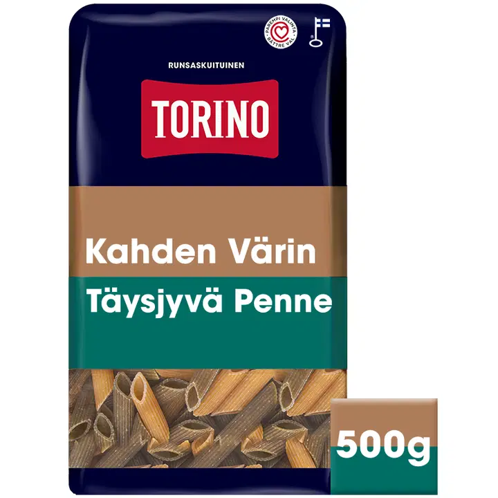 Torino 500g kahden värin täysjyväpennepasta