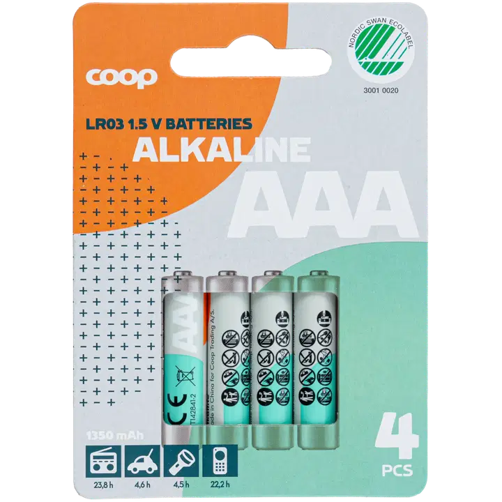 Coop alkaliparisto AAA/LR03/1,5V 4 kpl