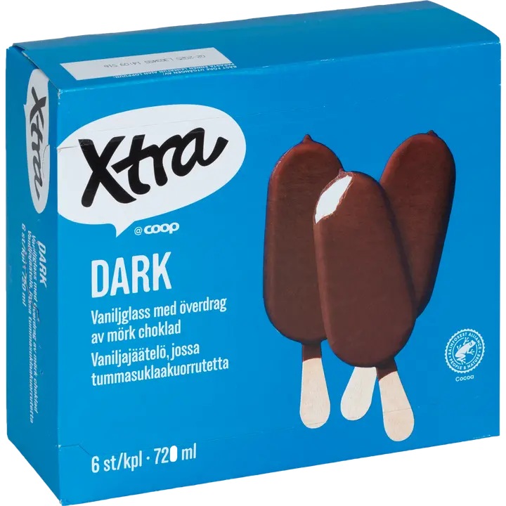 Xtra dark pulgajäätis 6 x 120 ml