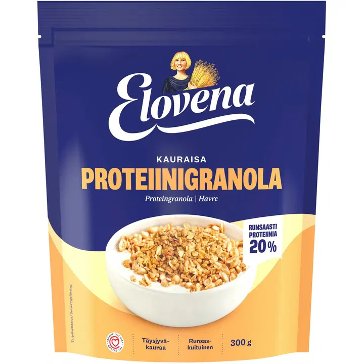 Elovena proteiinirikka granola kaerahelbed, 300 g