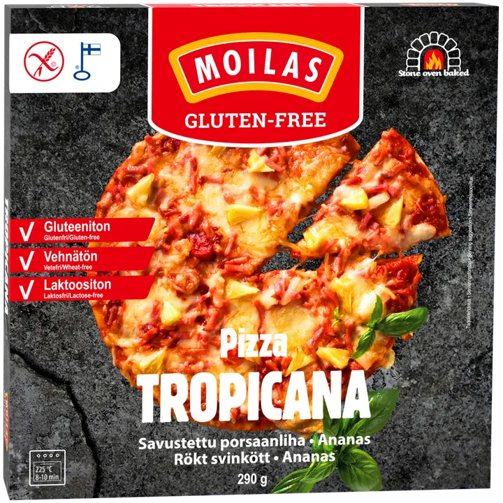 Moilas Gluten-Free, Gluteeniton Tropicana pizza 290g, pakaste