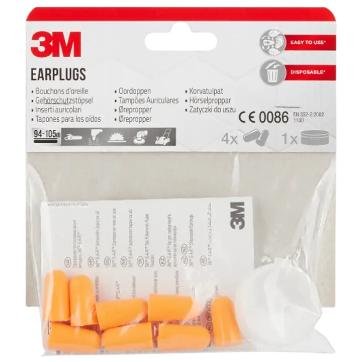 3M™ korvatulpat 1100 säilytysrasialla, 1 sarja, 4 paria (94–105 dB)