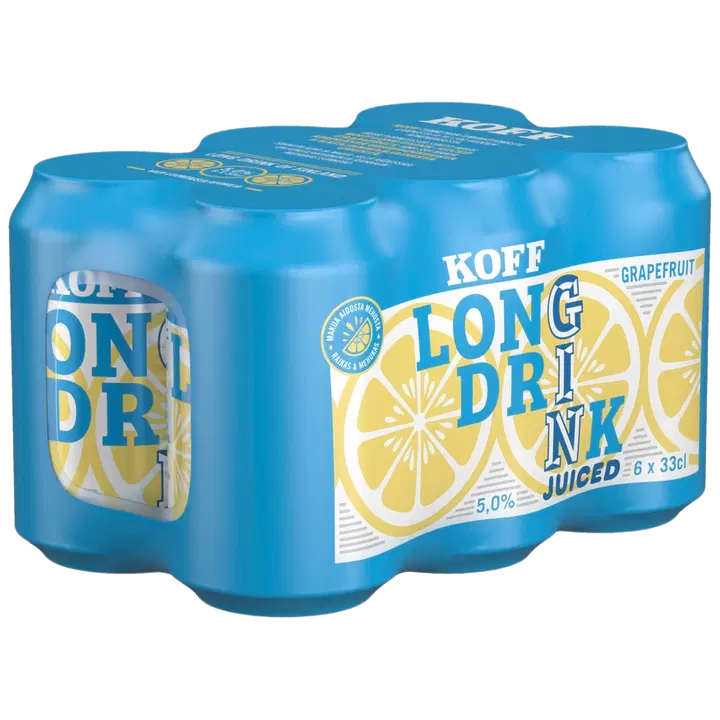 6-pack Koff Long Drink Juiced Grapefruit long drink 5,0 % tölkki 0,33 L