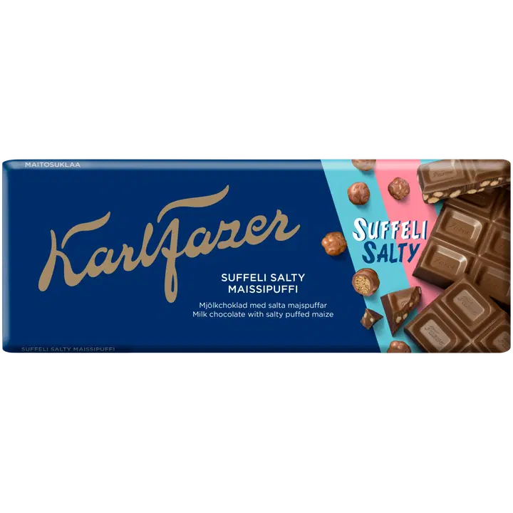 Karl Fazer Salty Suffeli Puffi suklaalevy 160g
