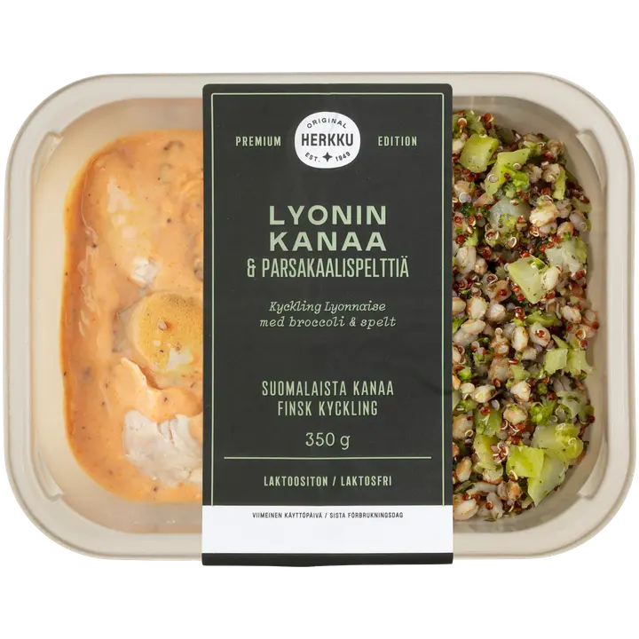 Herkku Premium Edition Lyonin kanaa & parsakaalispelttiä 350g