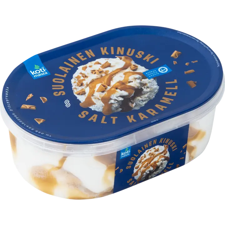 Kotimaista suolainen kinuski kermajäätelö 850 ml