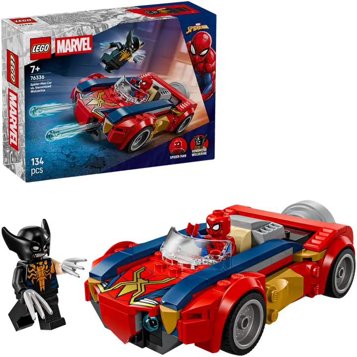 LEGO® Super Heroes Marvel 76336 Spider-Manin auto vastaan Venomiksi muuttunut Wolverine