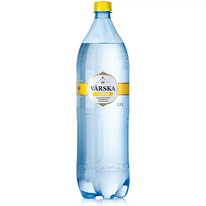 Värska Lemon, sitruunanmakuinen mineraalivesi, hiilihapollinen 1,5L PET